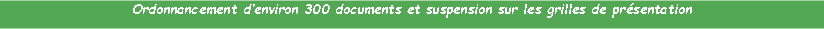 Zone de Texte: Ordonnancement denviron 300 documents et suspension sur les grilles de prsentation