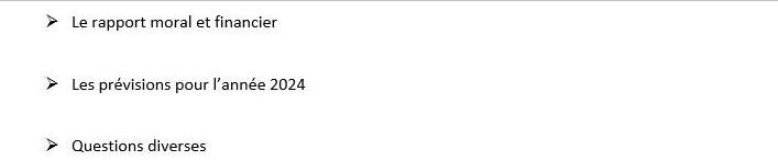 Peut être une image de texte qui dit ’ASSEMBLEE GENERALE AAPPMA Lespêcheursréuns réunis Les L'assemblée générale de l'association des pêcheurs réunis aura lieu e: Le vendredi 15 mars la salle de mairie 18 heures. Nous serons heureux de vous recevoir pour vous présenter les résultats et réalisations de année 2023. Veuille Veuillez-vous munir de votre carte pêche 2023 L'ordre du our: Le rapport moral et financier Les prévisions pour l'année 2024 Questions diverses L'association recherche de nouveaux membres pour reconstituer un nouveau bureau. Le président Grégory Caron’